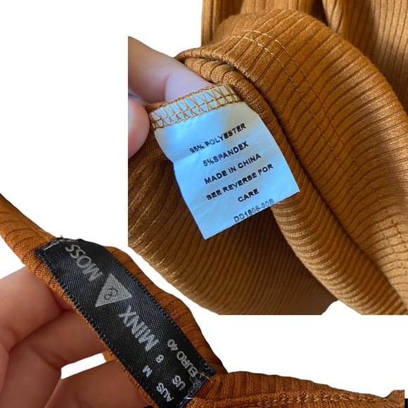Minx and Moss  Brown ,Rust Spaghetti strap Ribbed Dress size M - Picture 5 of 6